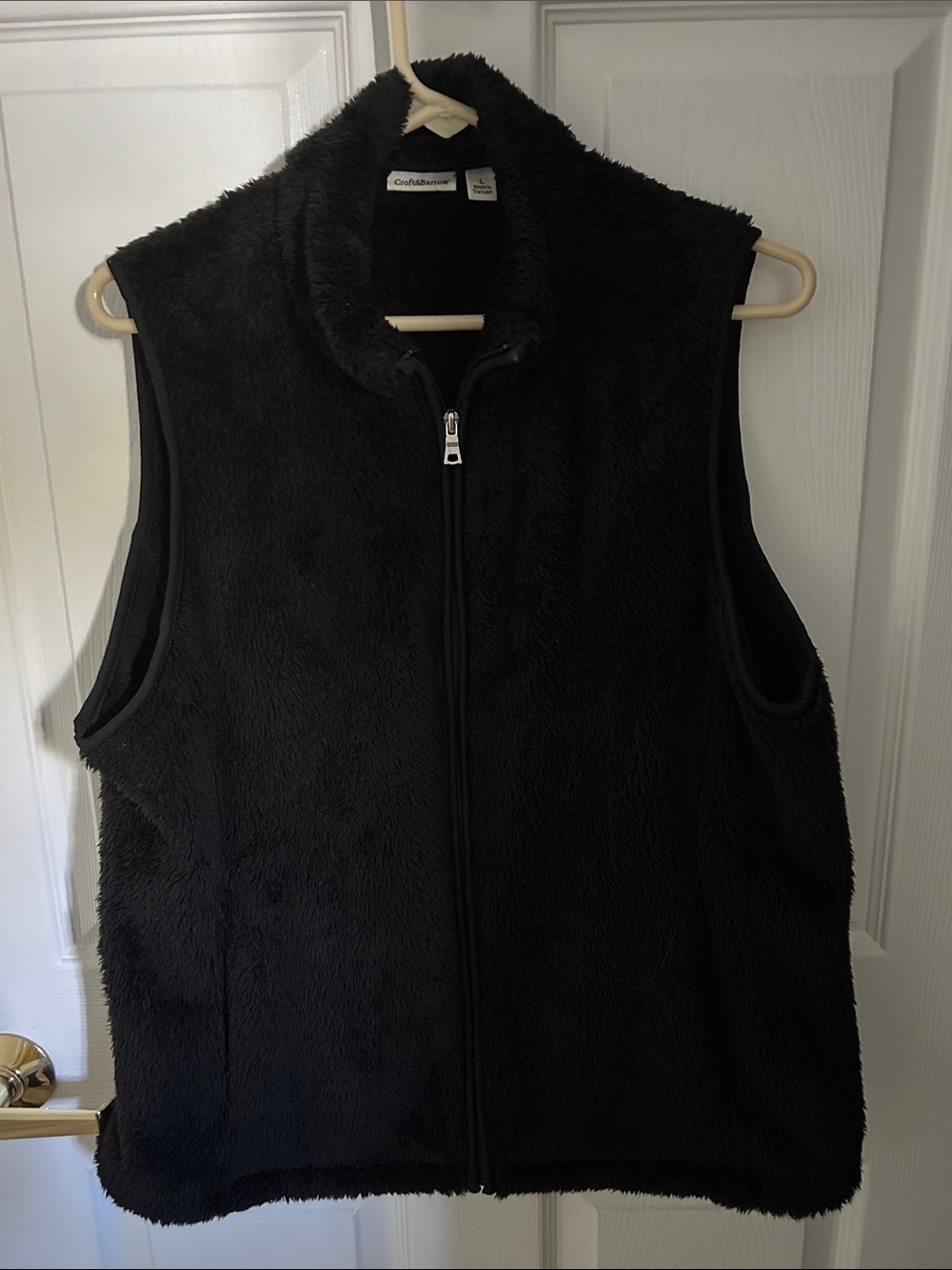 croft & barrow Black Plush Fleece Vest